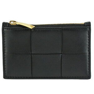 Bottega Veneta coin case card fraent black leather intrecciato pattern